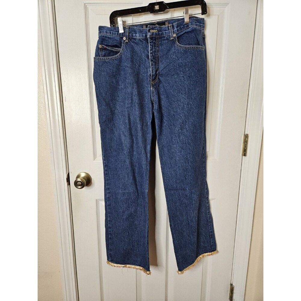GAS Jeans Wear Co Vintage 80s Blue Jeans  floral Leg Opening  12x28 Straight Leg
